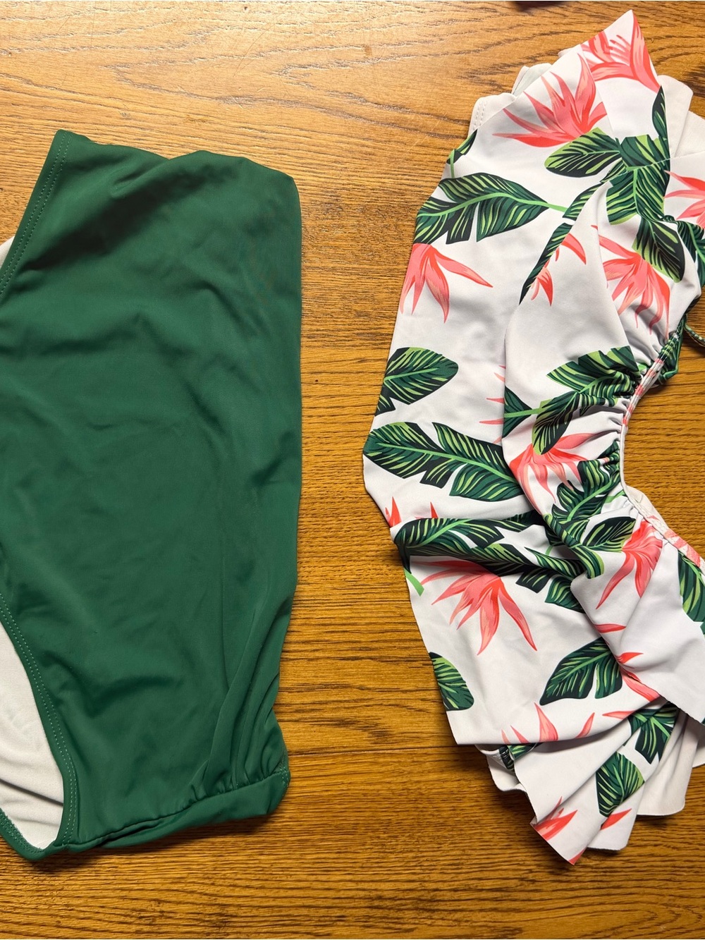 Womens Tropical Green High-Waist Swim Bottoms
